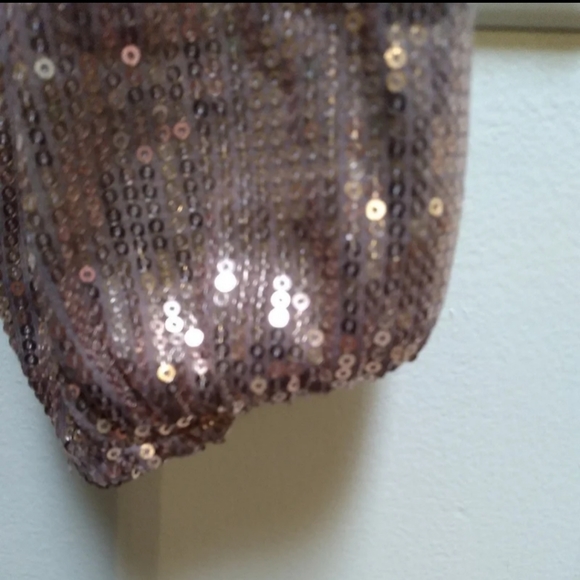Rose Gold/Champagne Sequin Cocktail Dress Women’s Size Small - Picture 7 of 11